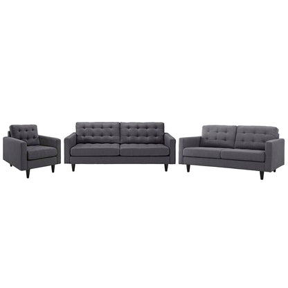 Empress Sofa, Loveseat and Armchair Set of 3 By HouseBean