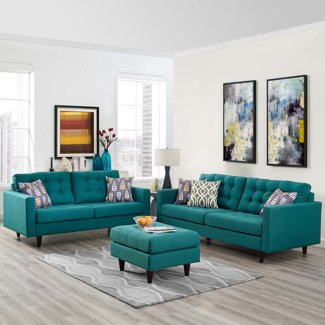 Empress Sofa and Loveseat Set of 2 by Modway