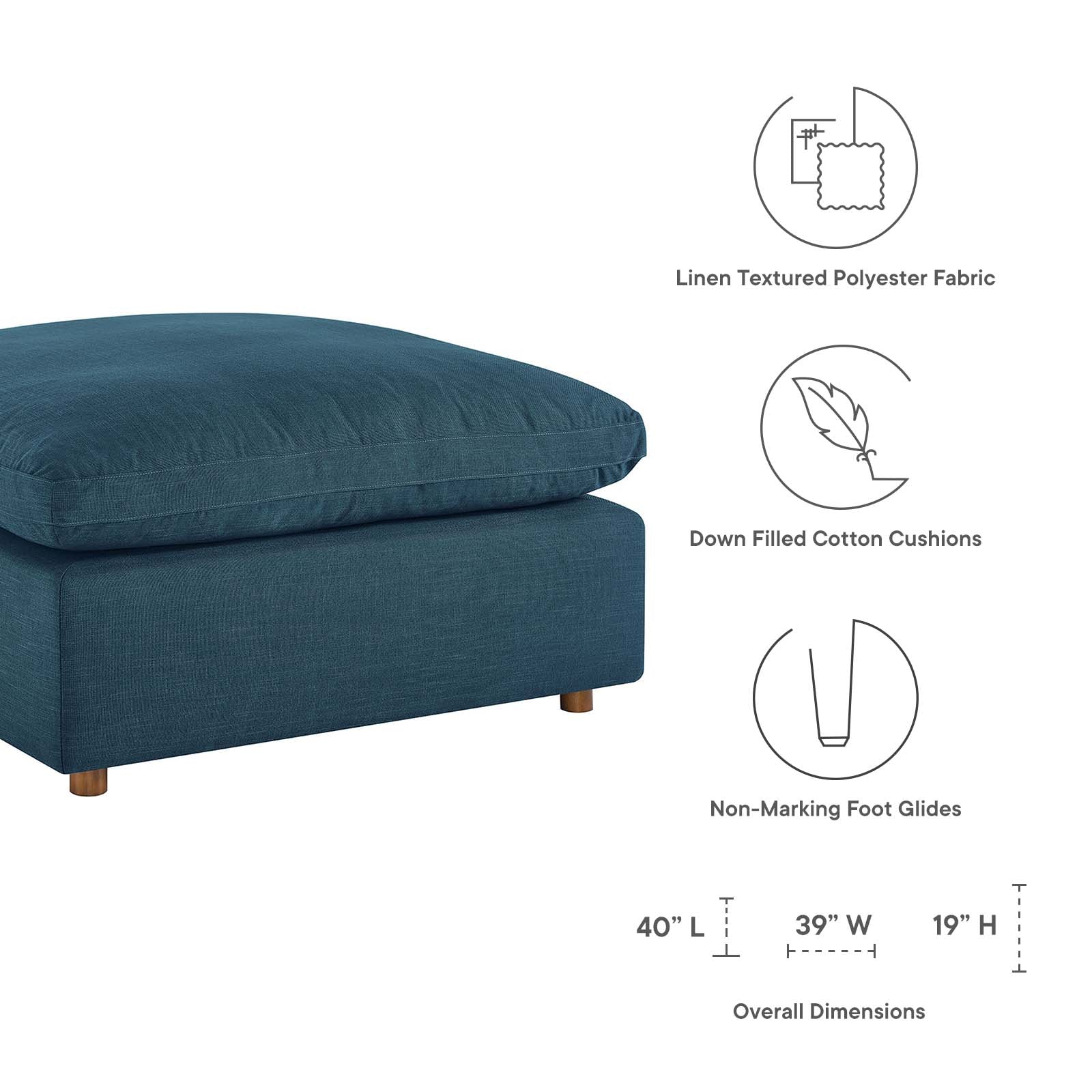 Commix Down Filled Overstuffed Ottoman By HouseBean