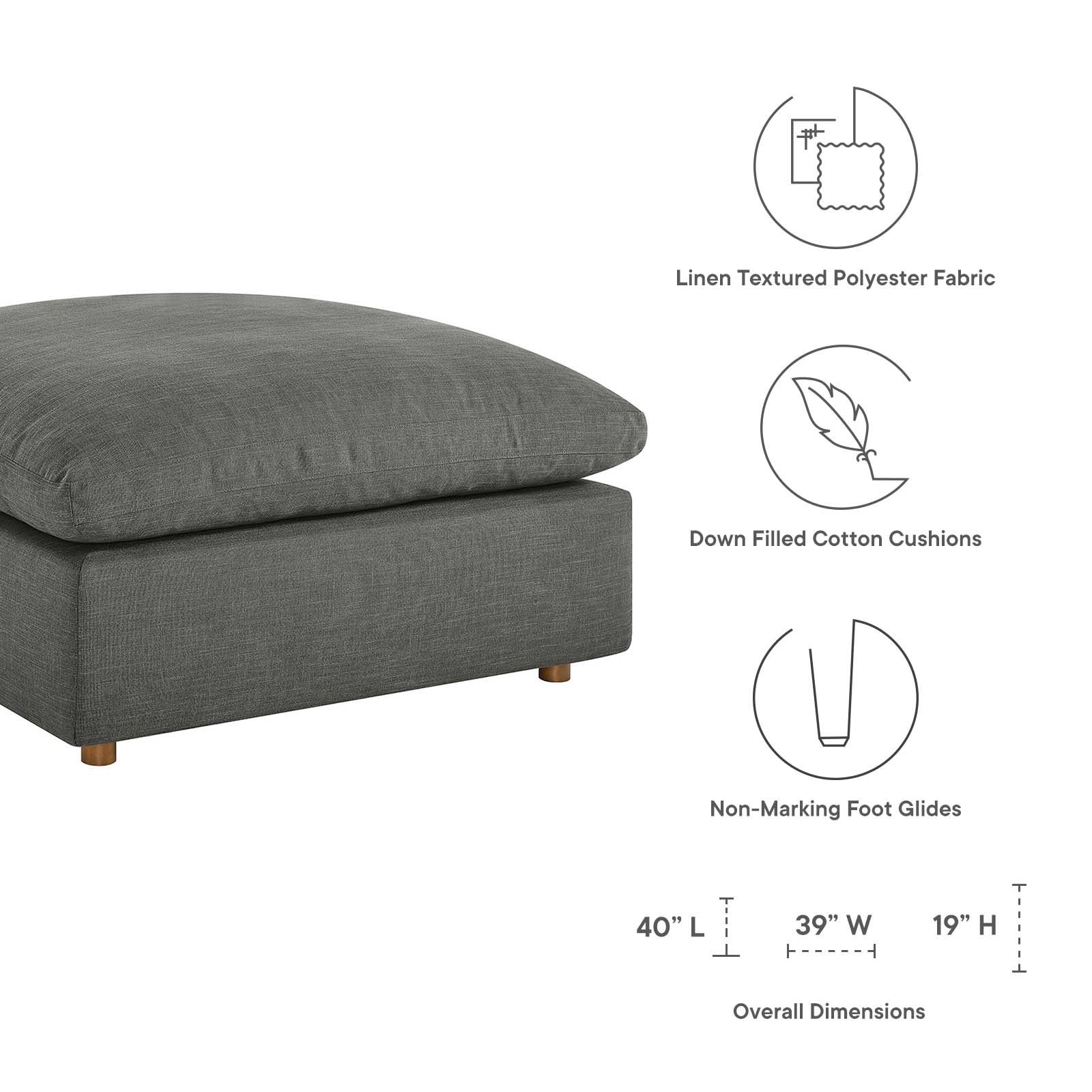 Commix Down Filled Overstuffed Ottoman By HouseBean