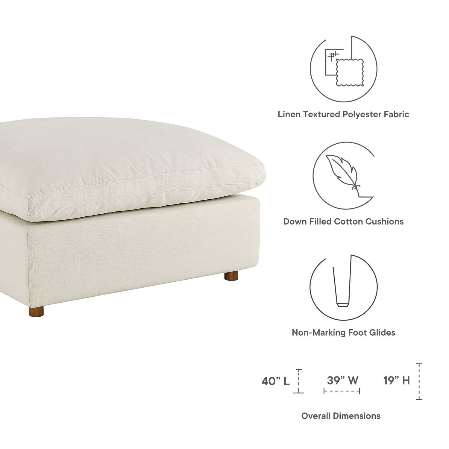 Commix Down Filled Overstuffed Ottoman By HouseBean