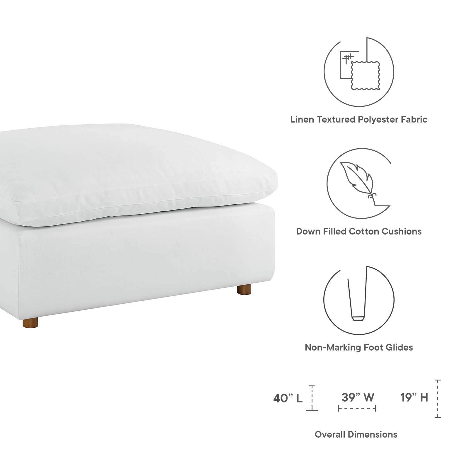 Commix Single Ottoman By HouseBean