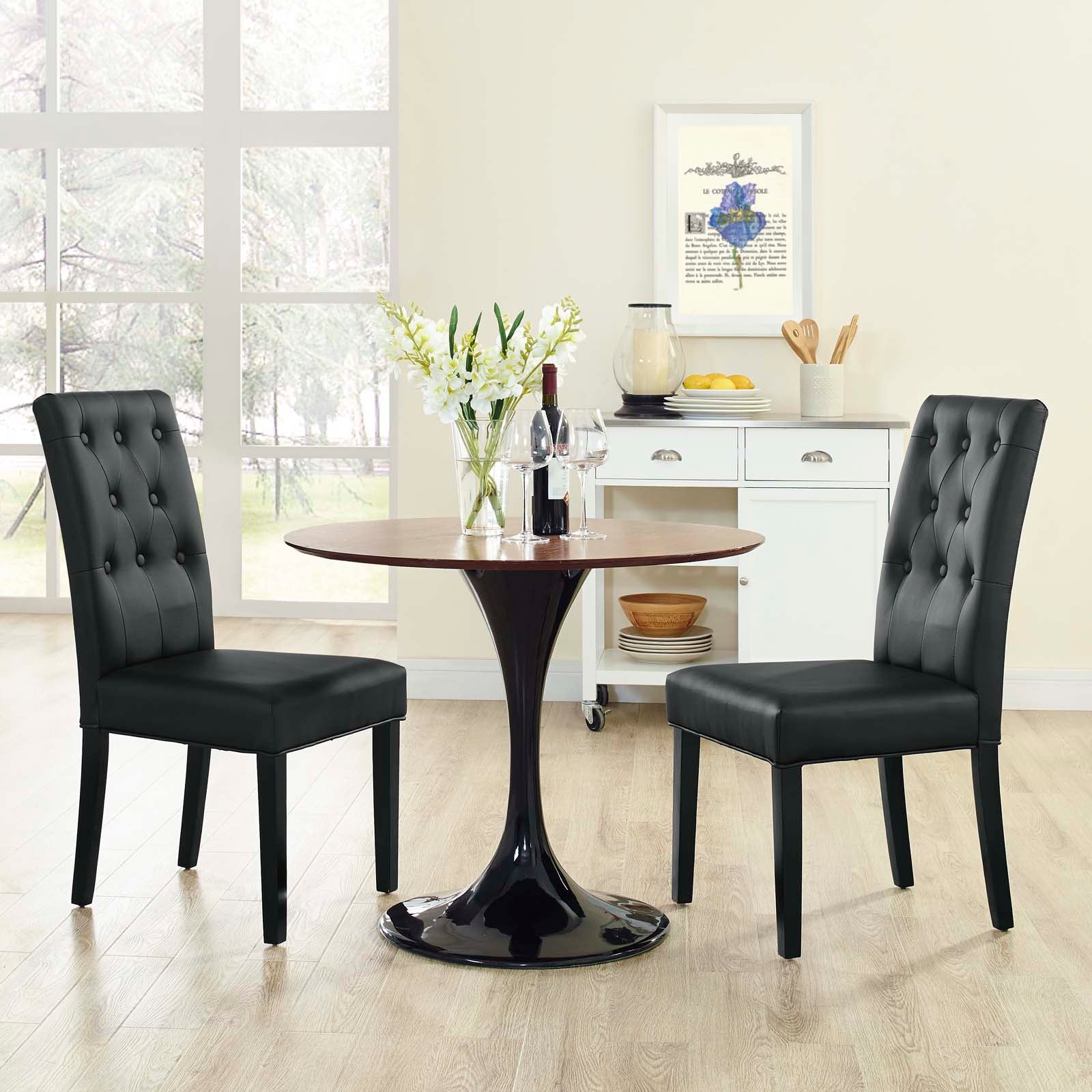 Confer Dining Side Chair Vinyl Set of 2 By HouseBean