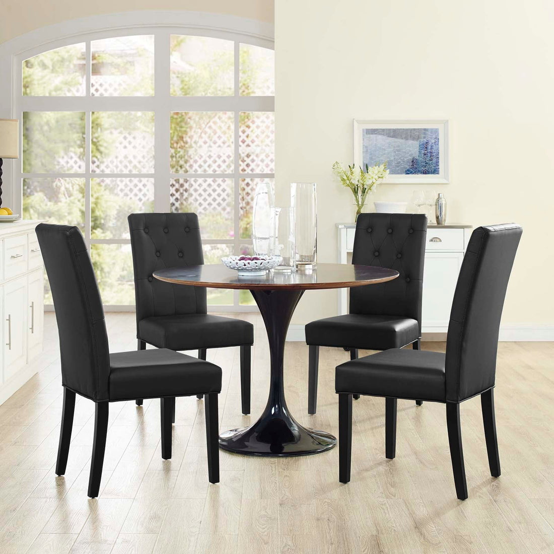 Confer Dining Side Chair Vinyl Set of 4 By HouseBean