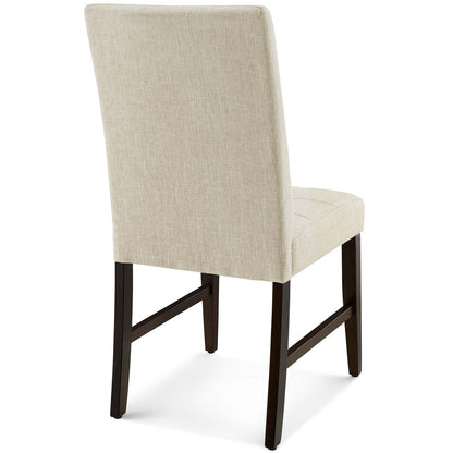 Promulgate Biscuit Tufted Upholstered Fabric Dining Chair Set of 2 by Modway