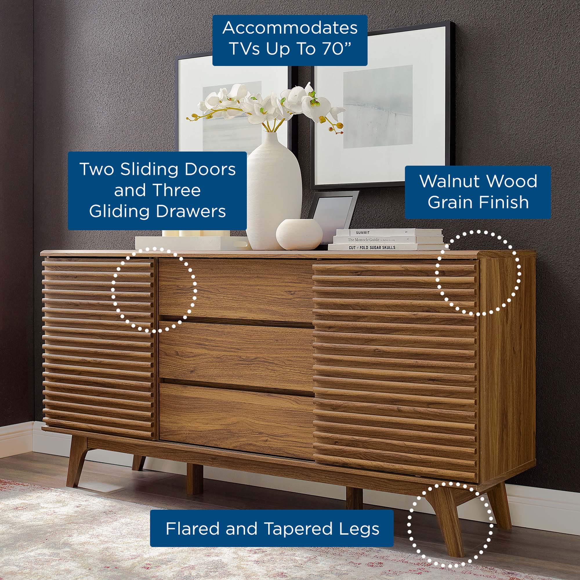 Render 63&quot; Sideboard Buffet Table or TV Stand by Modway