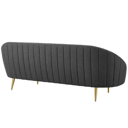 Sublime Vertical Curve Back Fabric Sofa By HouseBean