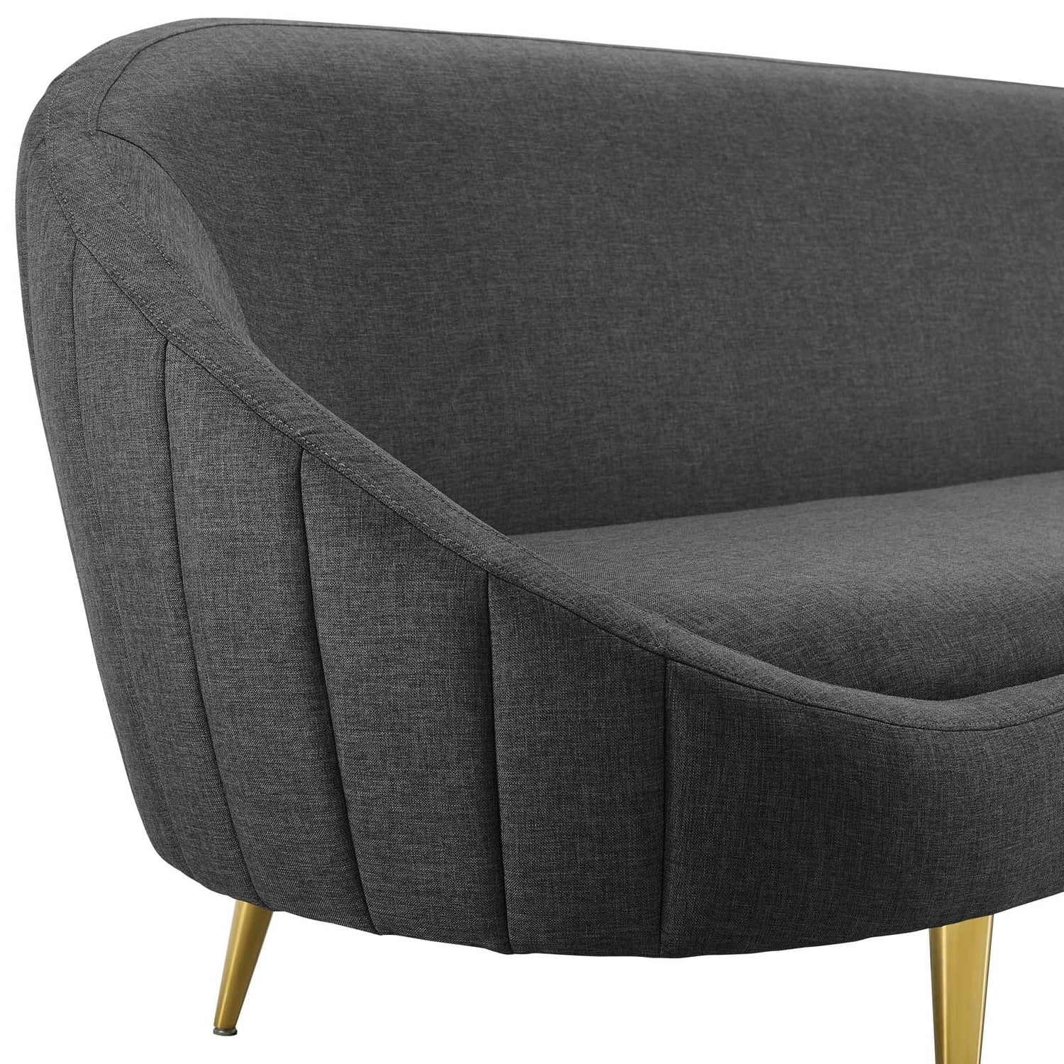 Sublime Vertical Curve Back Fabric Sofa By HouseBean