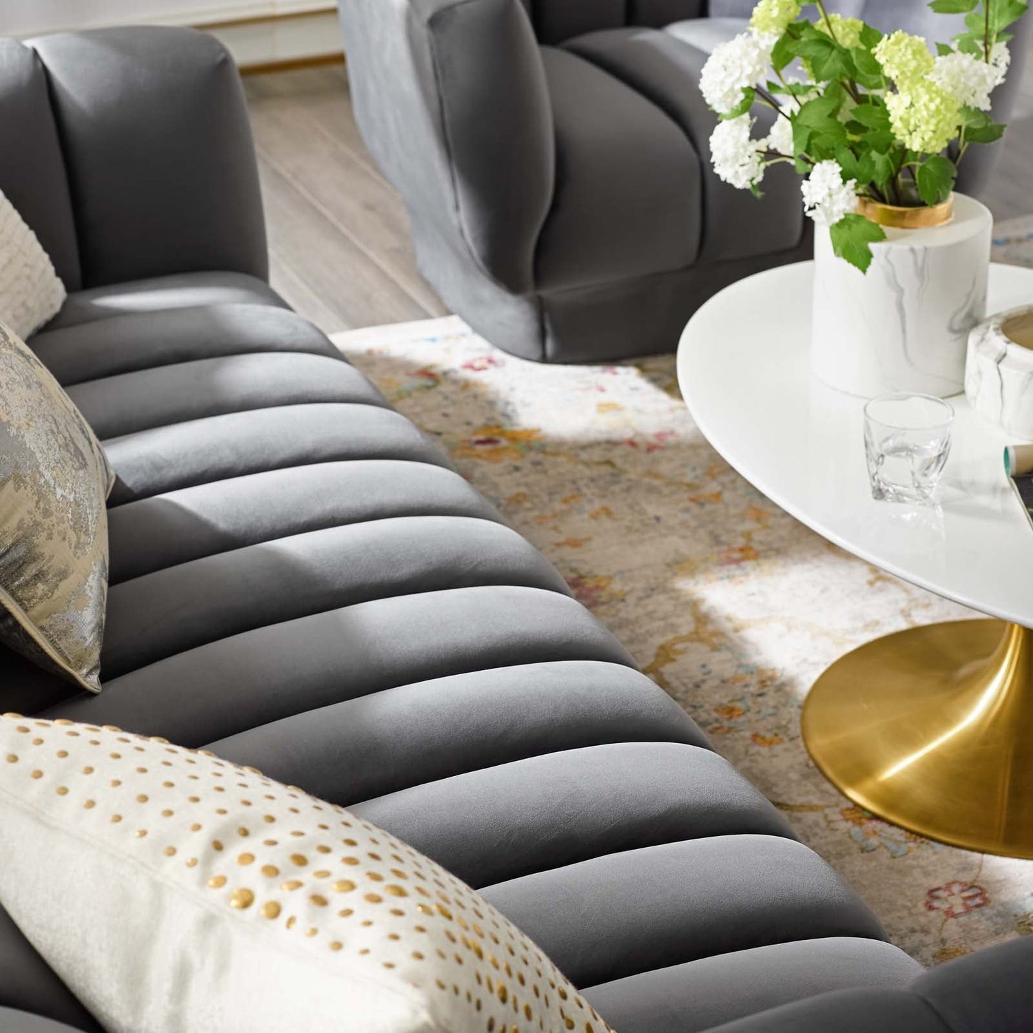 Entertain Vertical Channel Tufted Performance Velvet Sofa by Modway