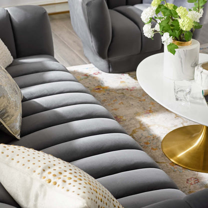 Entertain Vertical Channel Tufted Performance Velvet Sofa by Modway