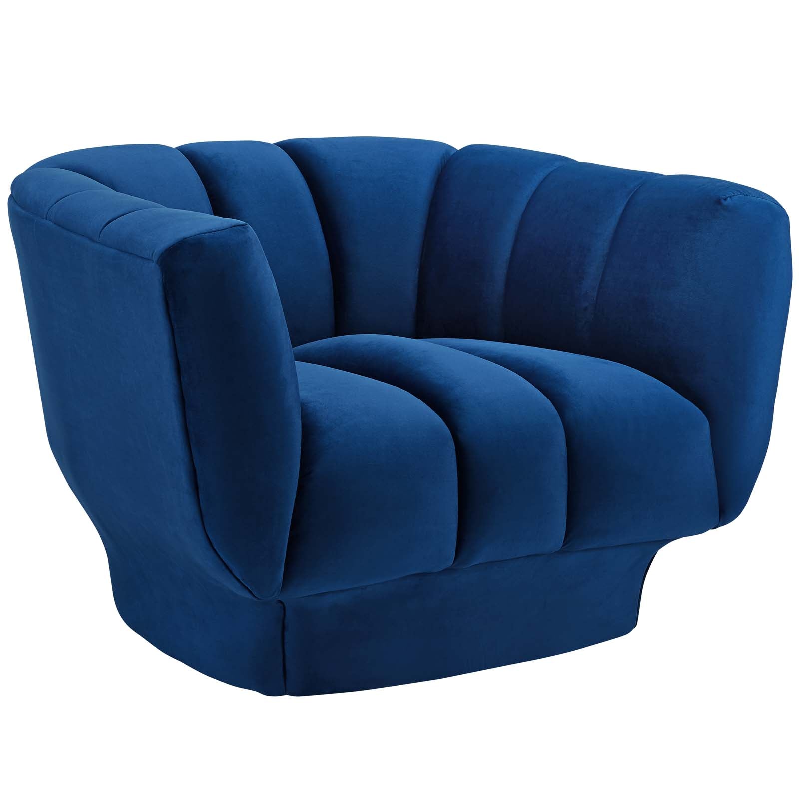 Entertain Vertical Channel Tufted Performance Velvet Armchair By HouseBean