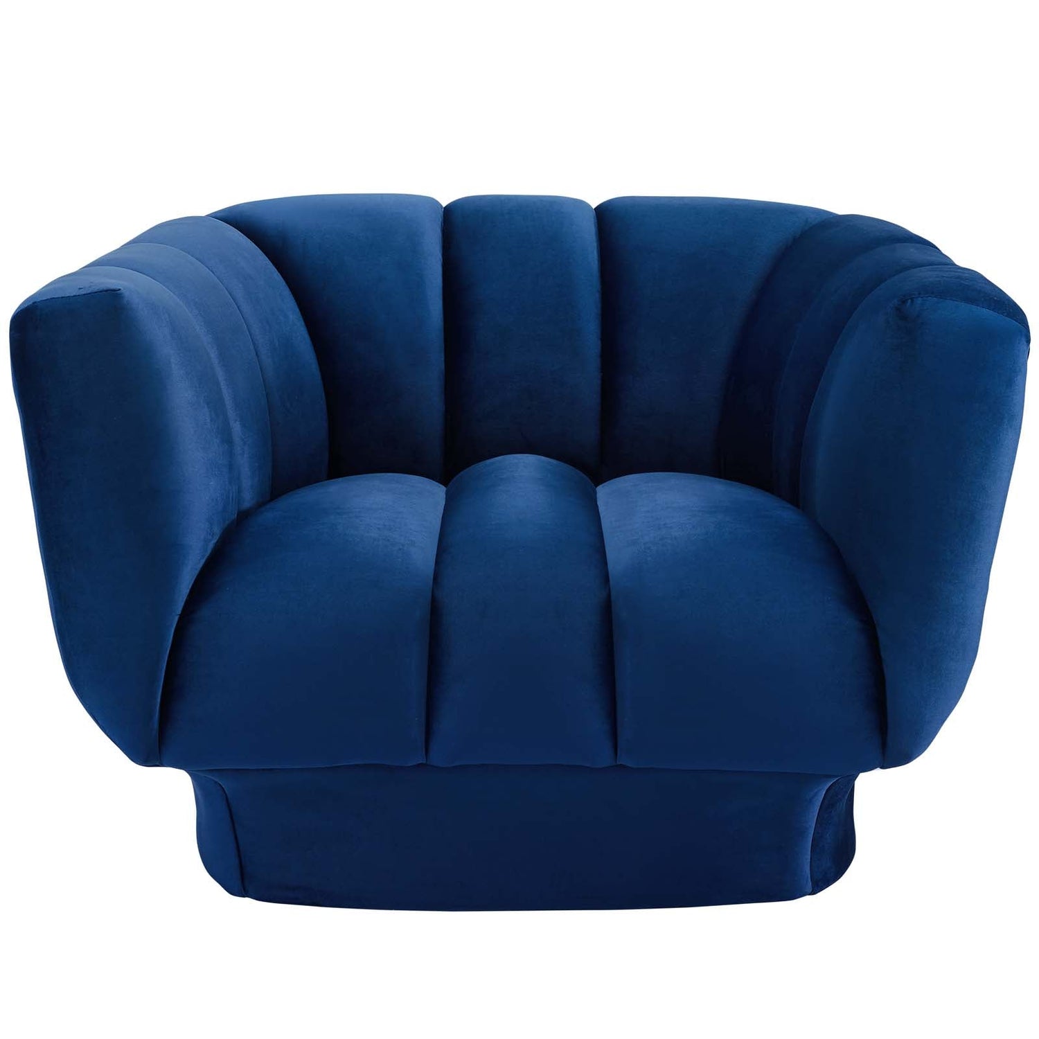 Entertain Vertical Channel Tufted Performance Velvet Armchair By HouseBean