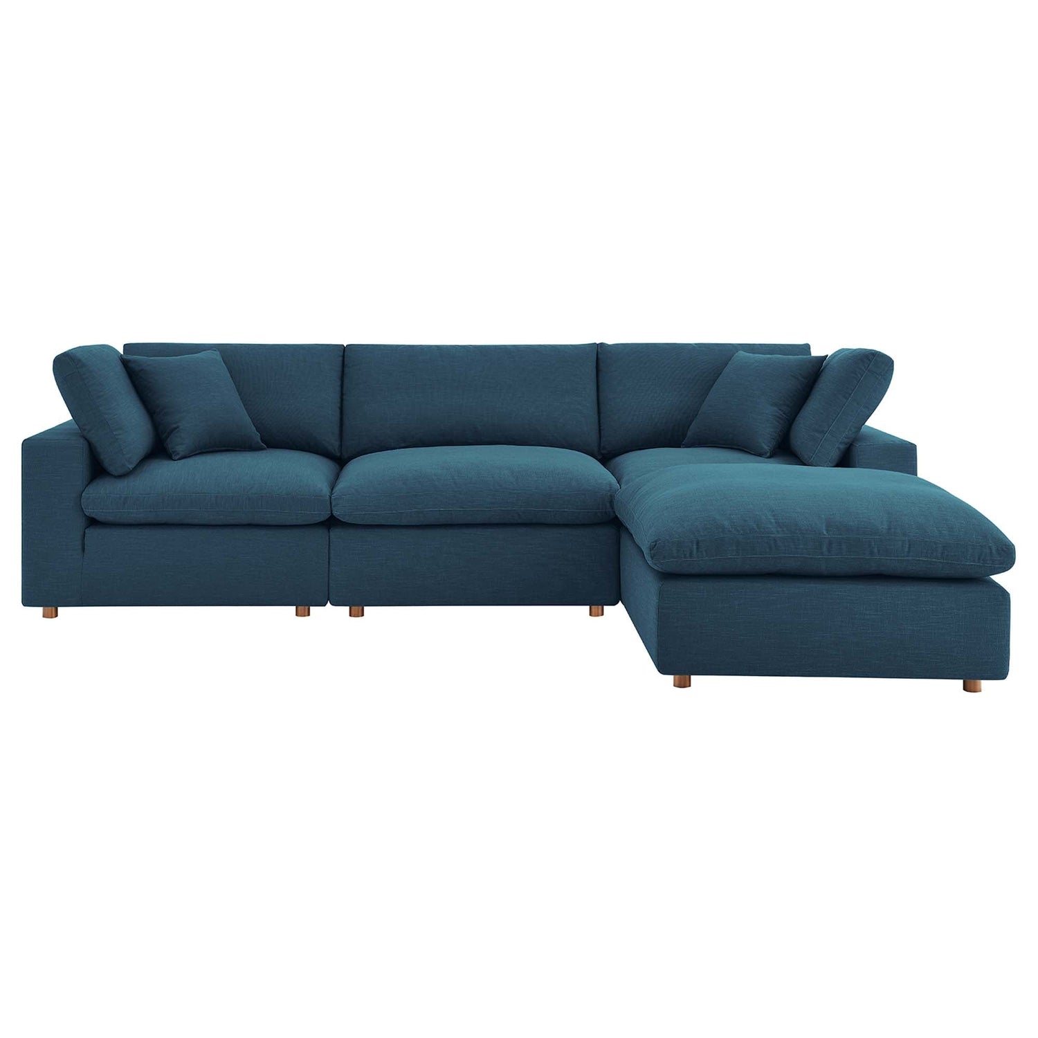 Commix 4-Piece Down Filled Overstuffed Performance Velvet Sectional Sofa by Modway