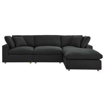 Commix 4-Piece Down Filled Overstuffed Performance Velvet Sectional Sofa by Modway