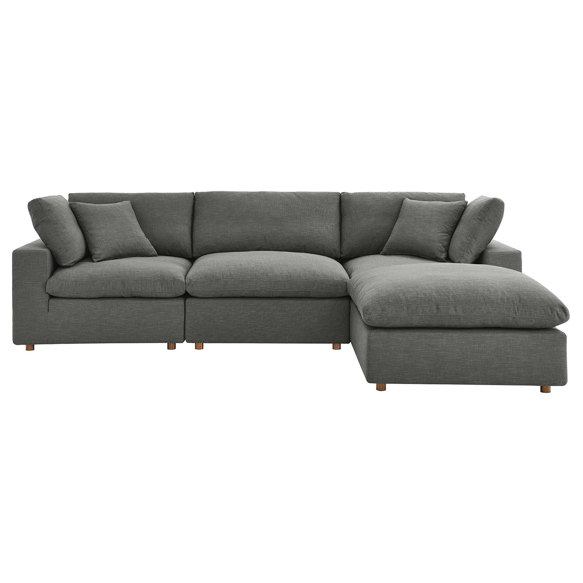 Commix 4-Piece Down Filled Overstuffed Performance Velvet Sectional Sofa by Modway