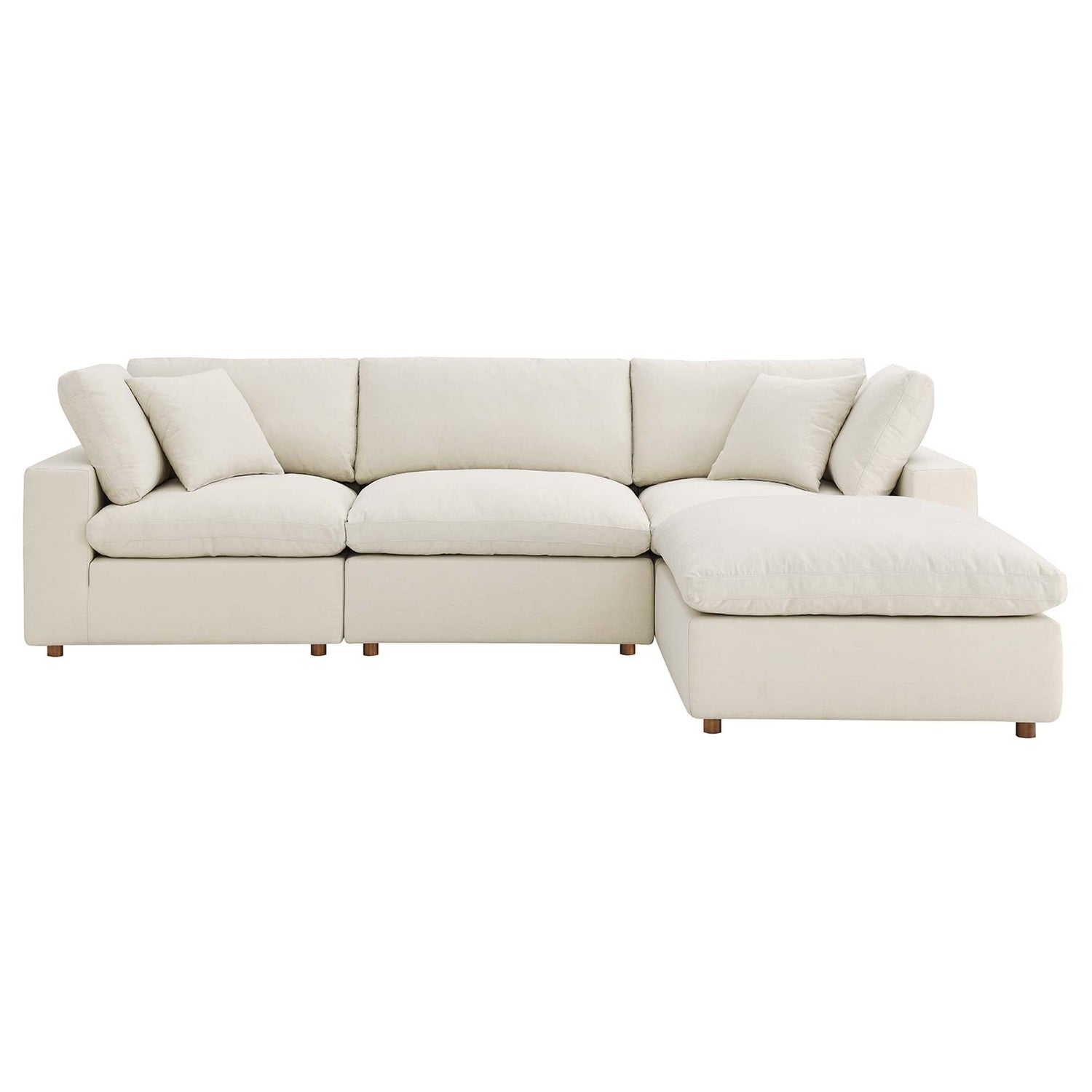 Commix 4-Piece Down Filled Overstuffed Performance Velvet Sectional Sofa by Modway