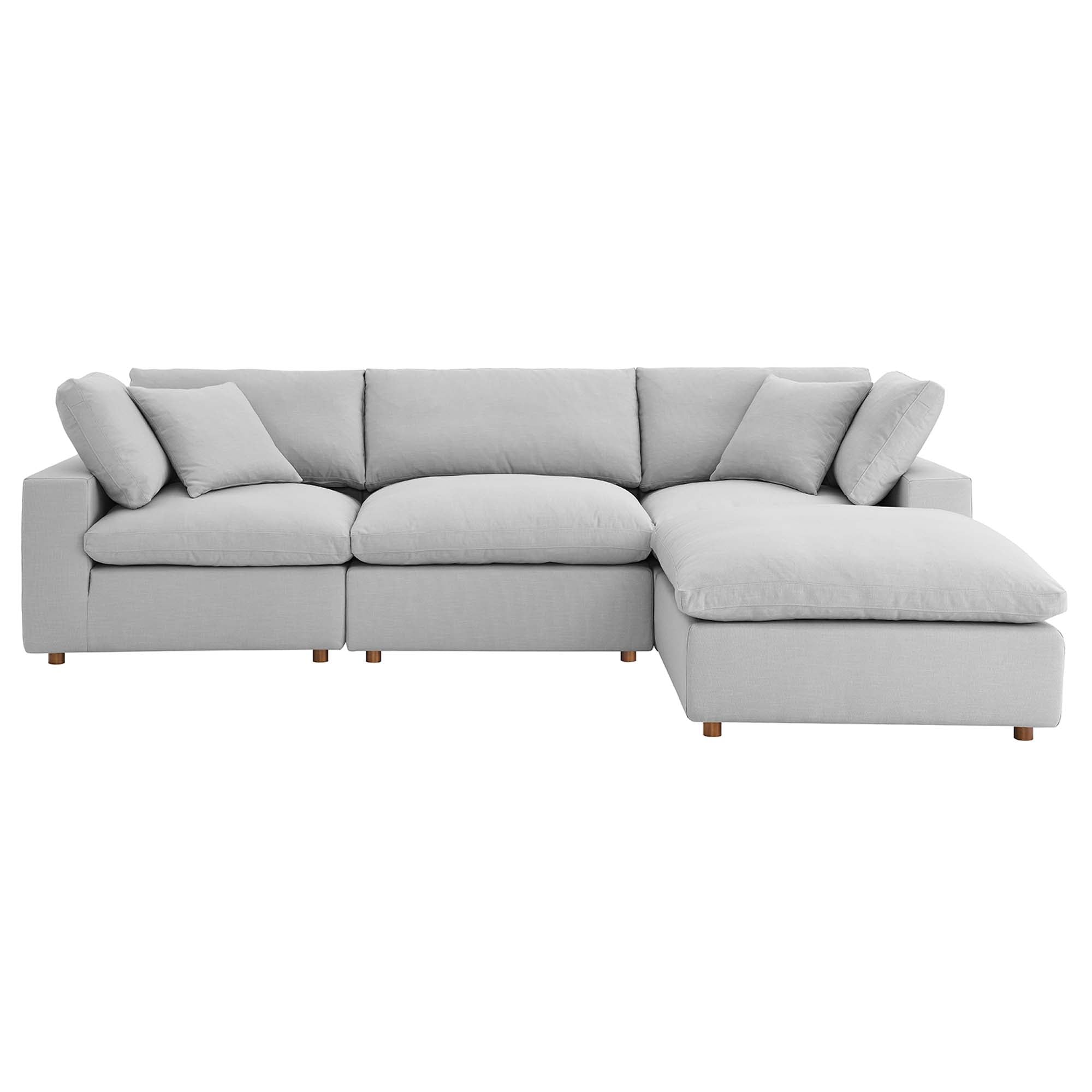 Commix 4-Piece Down Filled Overstuffed Performance Velvet Sectional Sofa by Modway