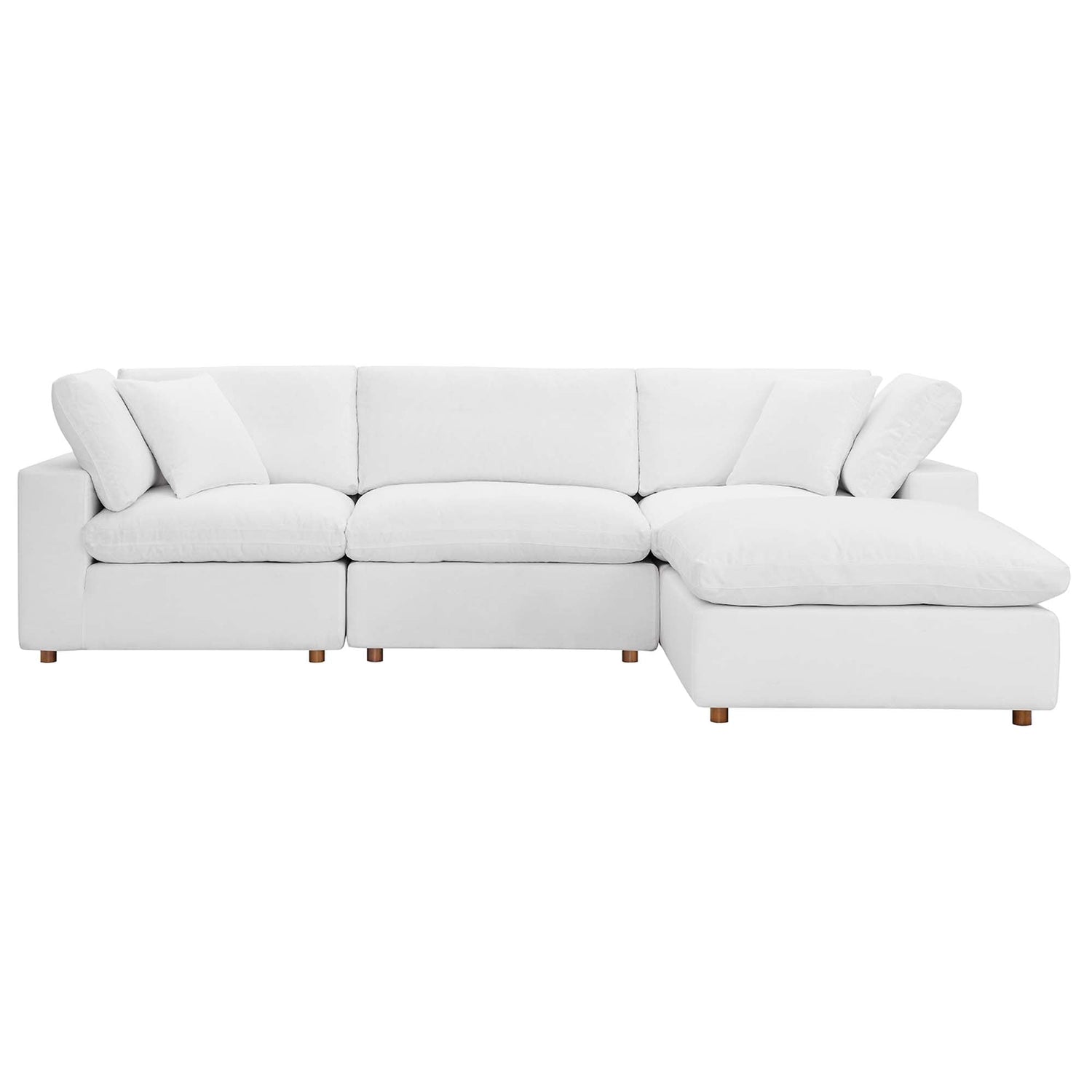 Commix 4-Piece Down Filled Overstuffed Performance Velvet Sectional Sofa by Modway