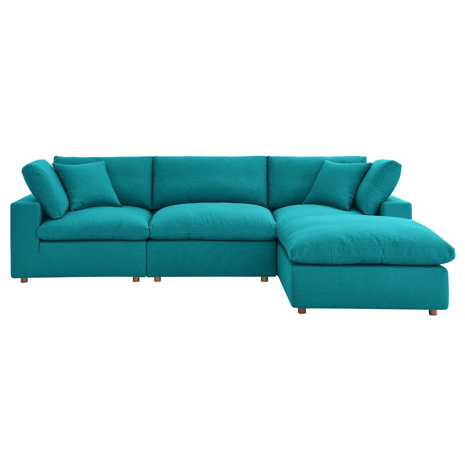 Commix 4-Piece Down Filled Overstuffed Performance Velvet Sectional Sofa by Modway