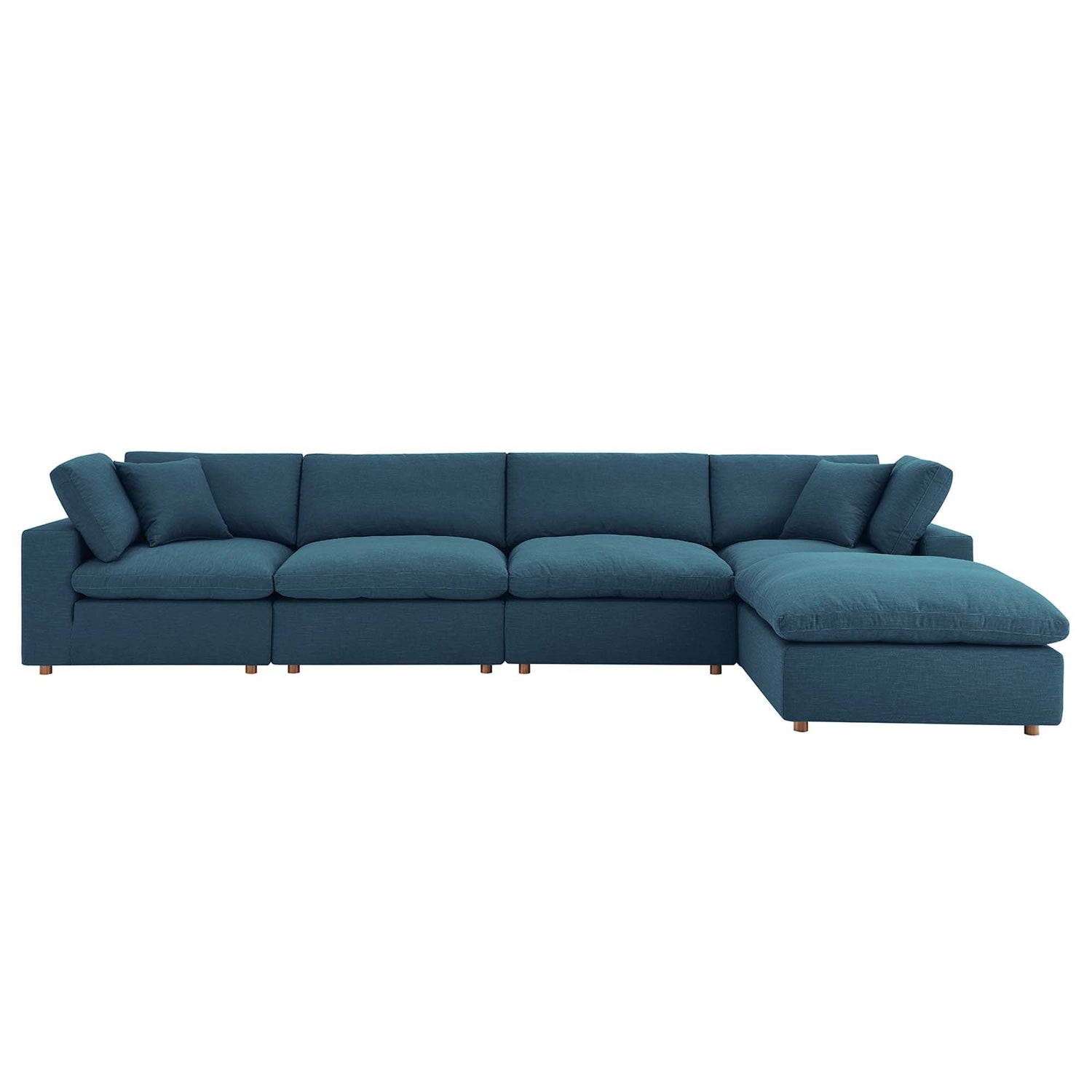 Commix 5-Piece Down Filled Overstuffed Performance Velvet Sectional Sofa by Modway