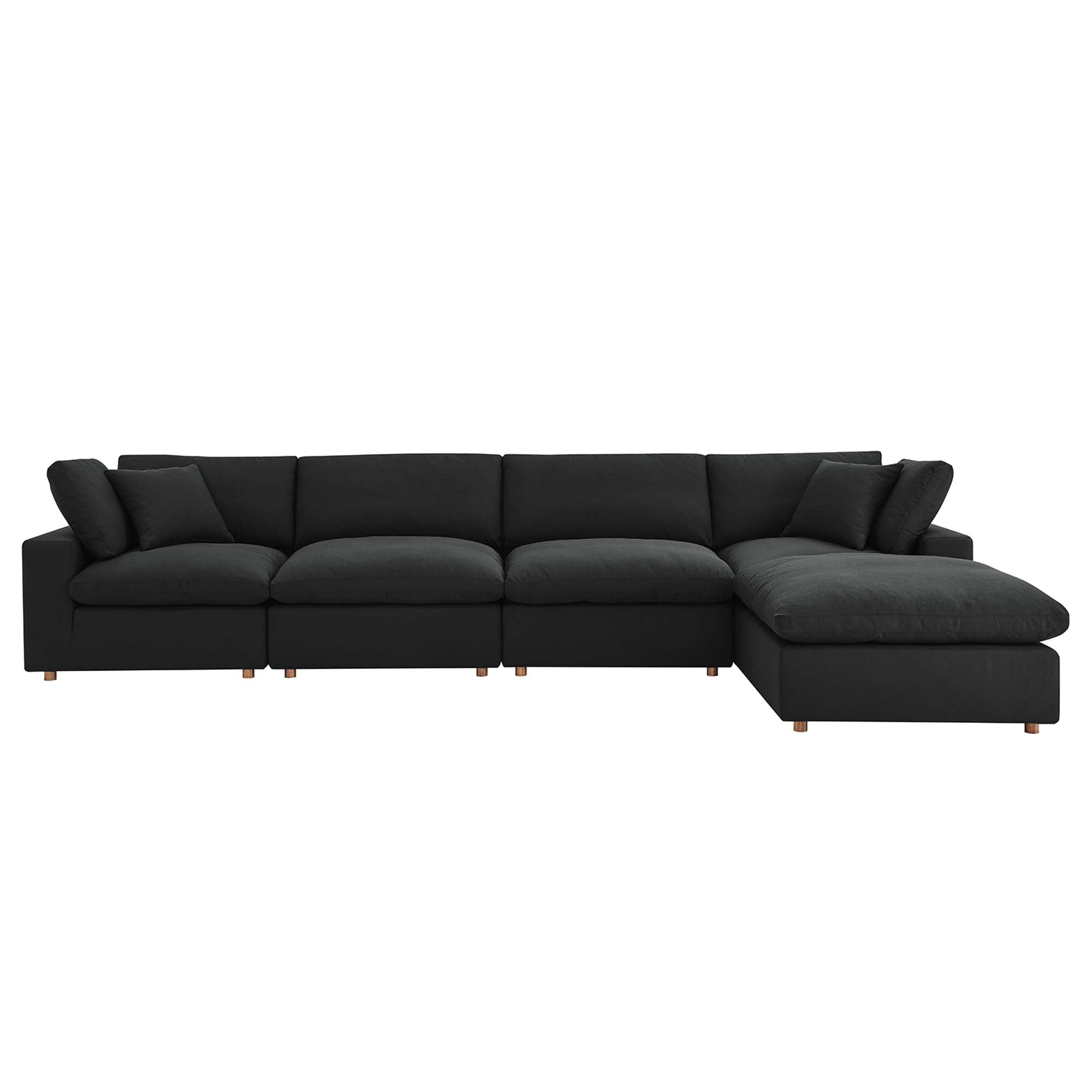 Commix 5-Piece Down Filled Overstuffed Performance Velvet Sectional Sofa by Modway