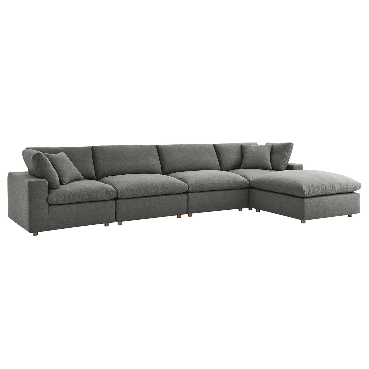 Commix 5-Piece Down Filled Overstuffed Performance Velvet Sectional Sofa by Modway