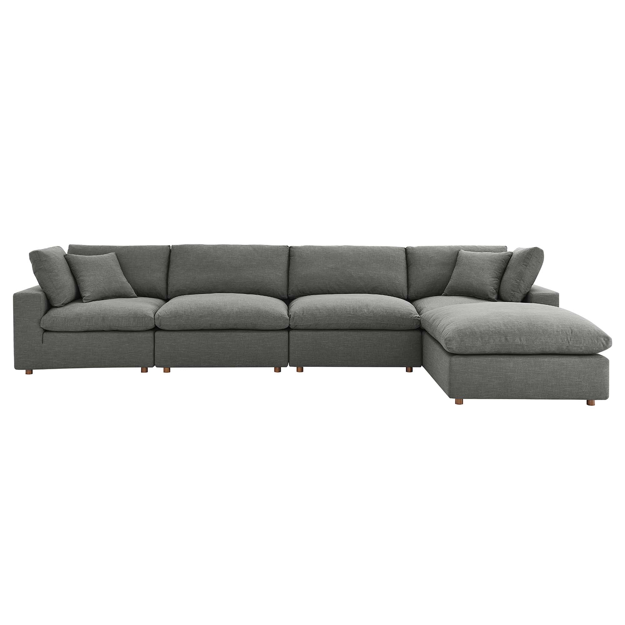 Commix 5-Piece Down Filled Overstuffed Performance Velvet Sectional Sofa by Modway