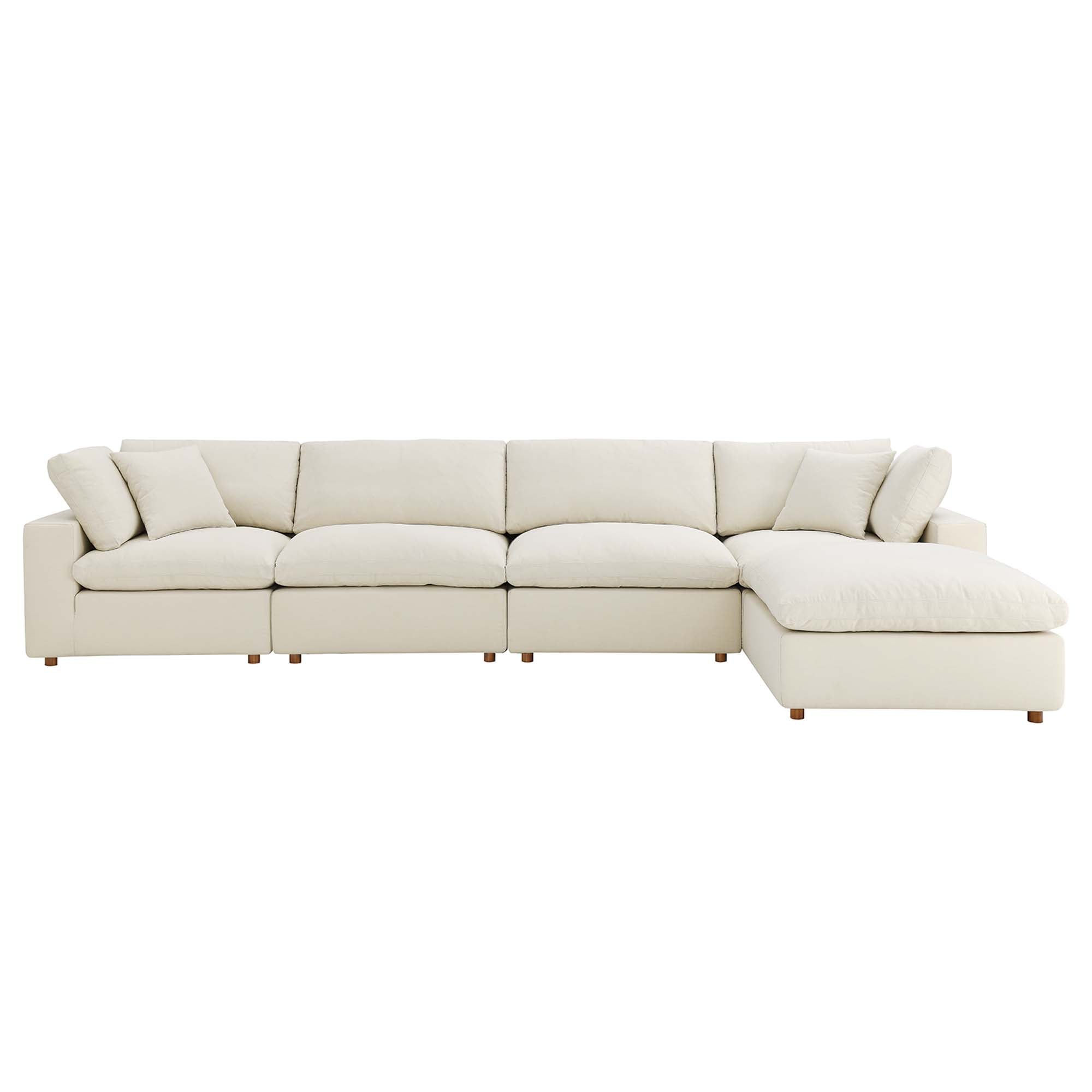 Commix 5-Piece Down Filled Overstuffed Performance Velvet Sectional Sofa by Modway