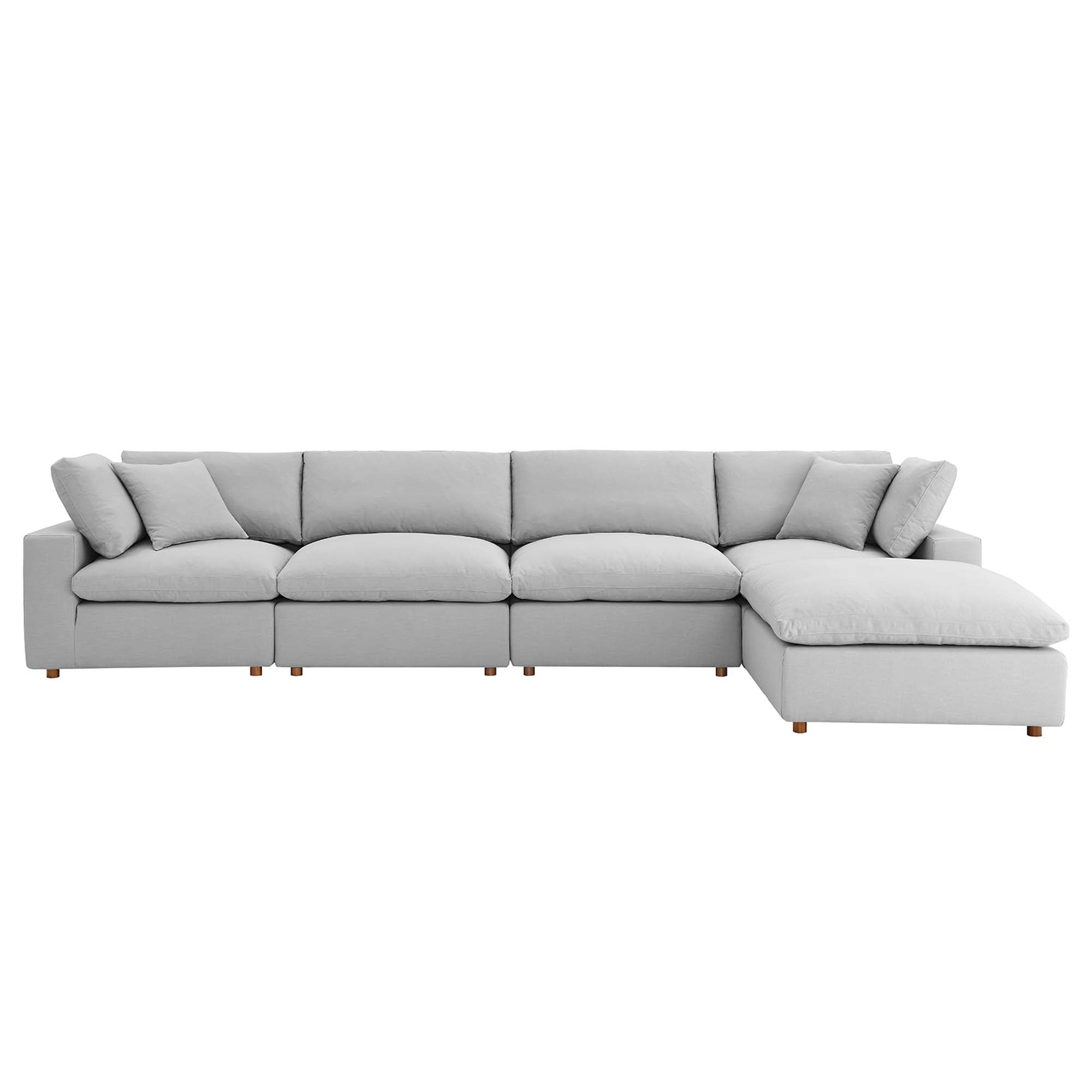 Commix 5-Piece Down Filled Overstuffed Performance Velvet Sectional Sofa by Modway