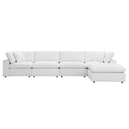 Commix 5-Piece Down Filled Overstuffed Performance Velvet Sectional Sofa by Modway