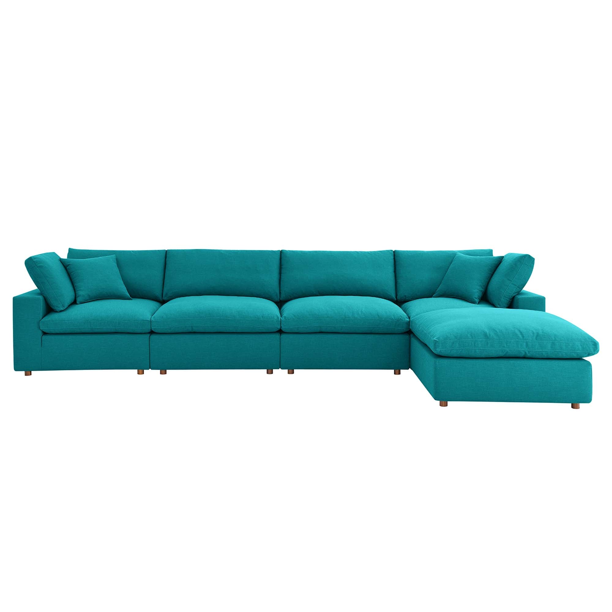 Commix 5-Piece Down Filled Overstuffed Performance Velvet Sectional Sofa by Modway