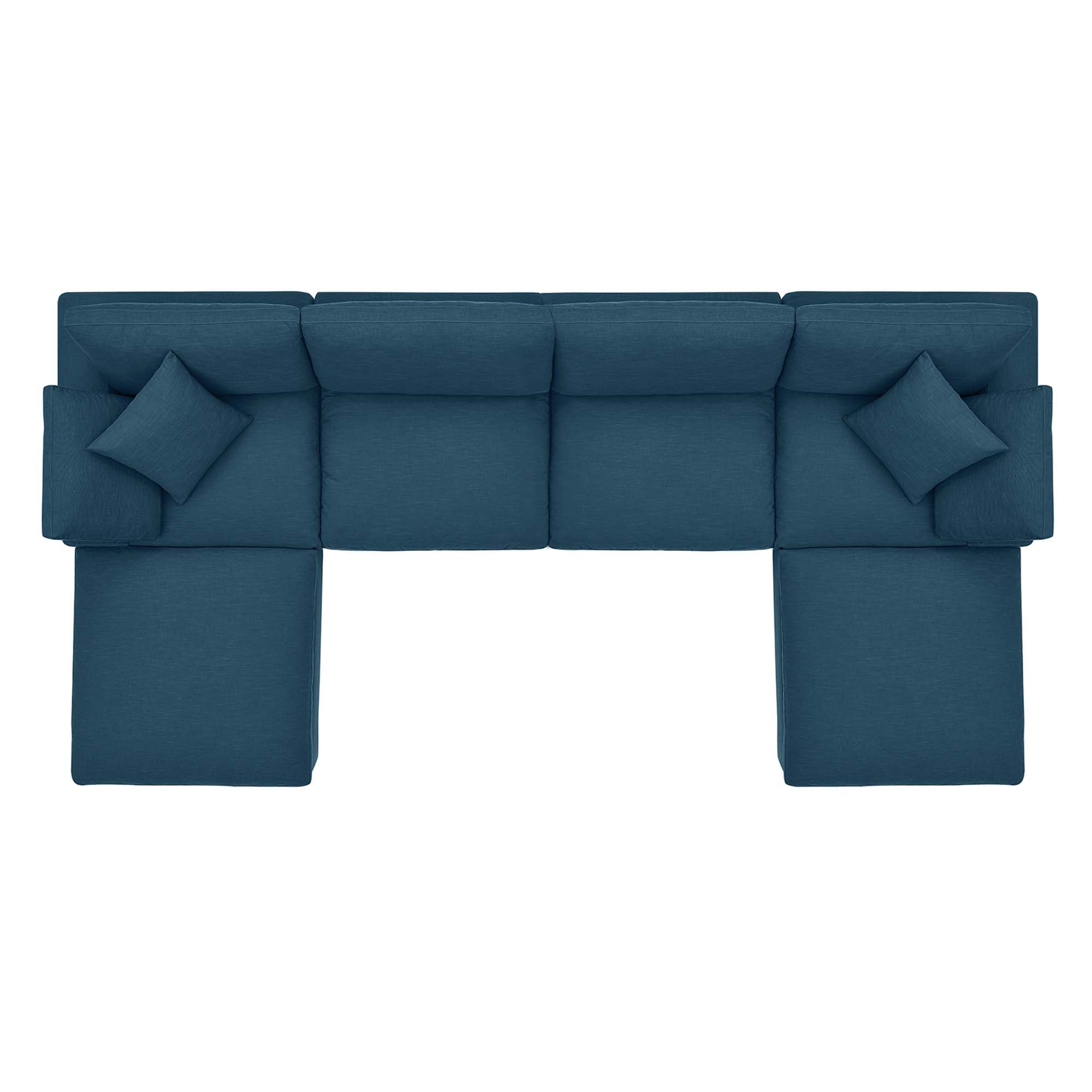 Commix 6-Piece Down Filled Overstuffed Performance Velvet Sectional Sofa by Modway