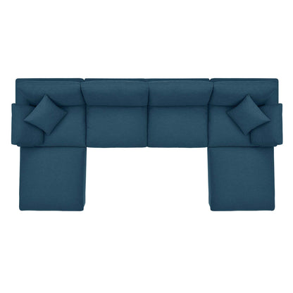 Commix 6-Piece Down Filled Overstuffed Performance Velvet Sectional Sofa by Modway