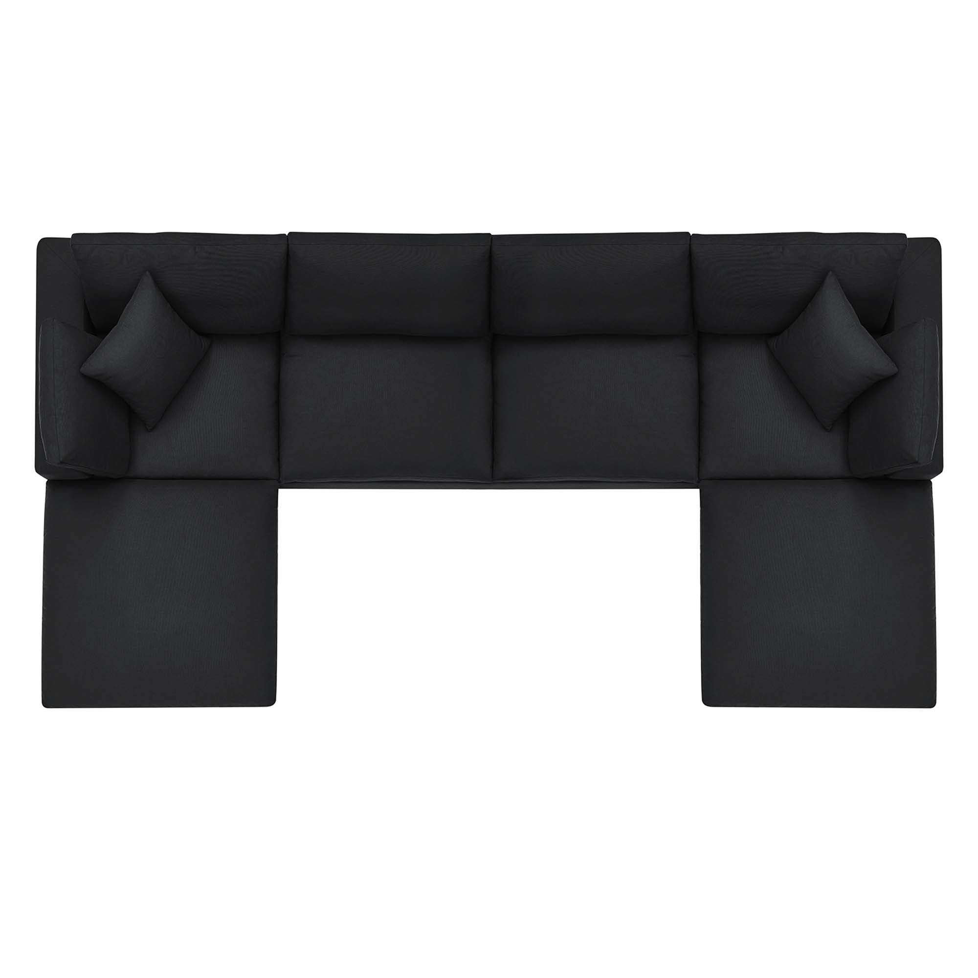 Commix 6-Piece Down Filled Overstuffed Performance Velvet Sectional Sofa by Modway