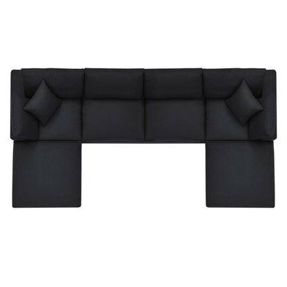 Commix 6-Piece Down Filled Overstuffed Performance Velvet Sectional Sofa by Modway