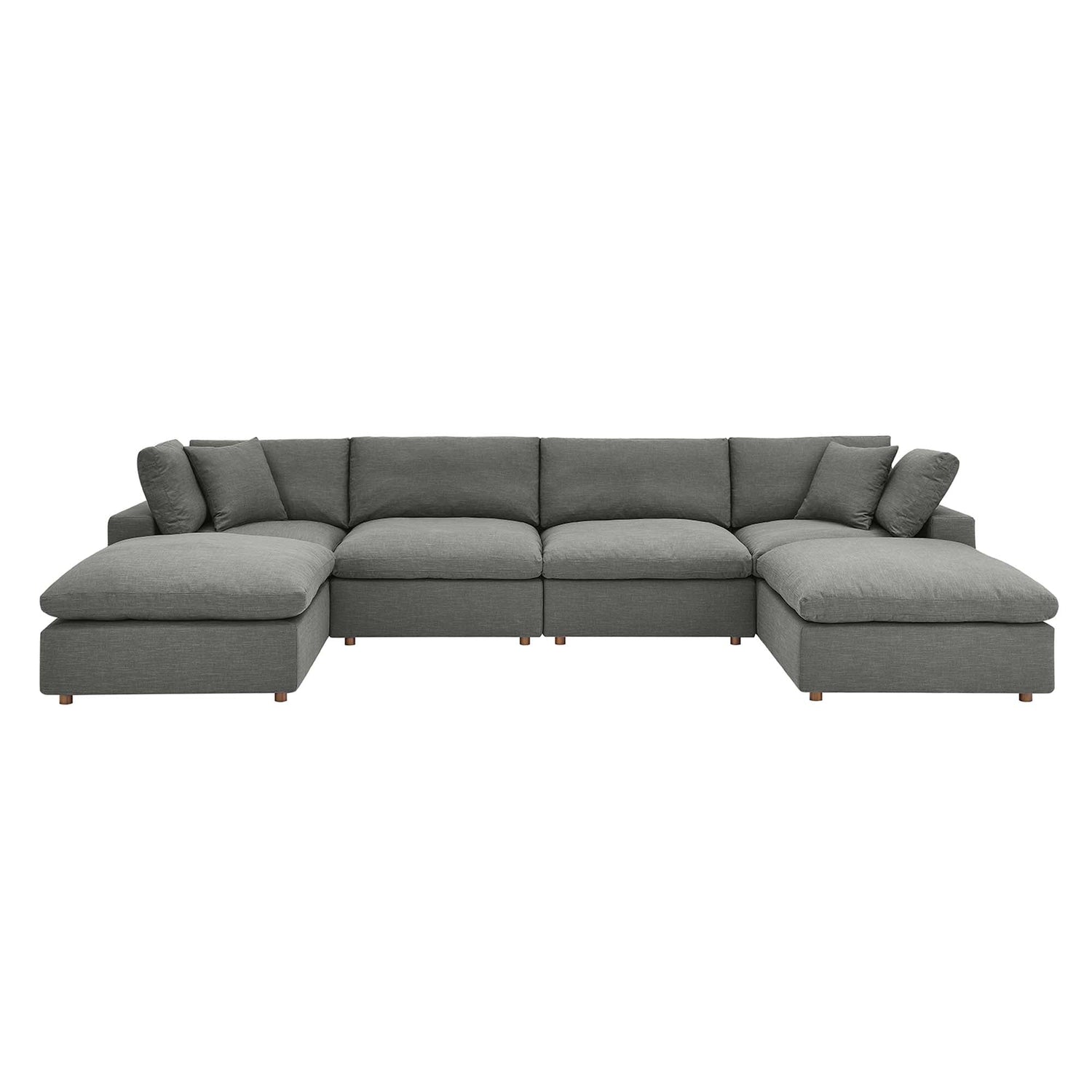 Commix 6-Piece Down Filled Overstuffed Performance Velvet Sectional Sofa by Modway