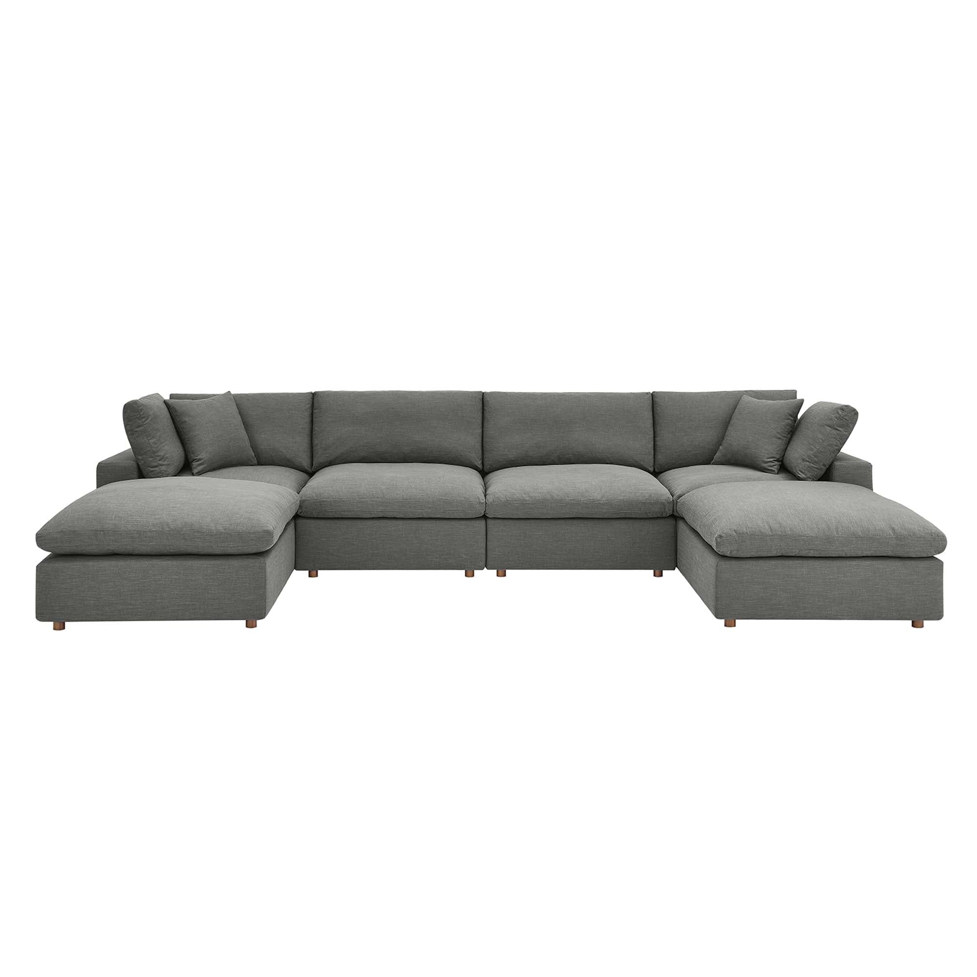 Commix 6-Piece Down Filled Overstuffed Performance Velvet Sectional Sofa by Modway