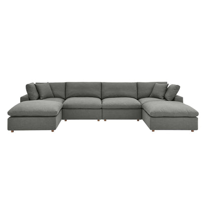 Commix 6-Piece Down Filled Overstuffed Performance Velvet Sectional Sofa by Modway