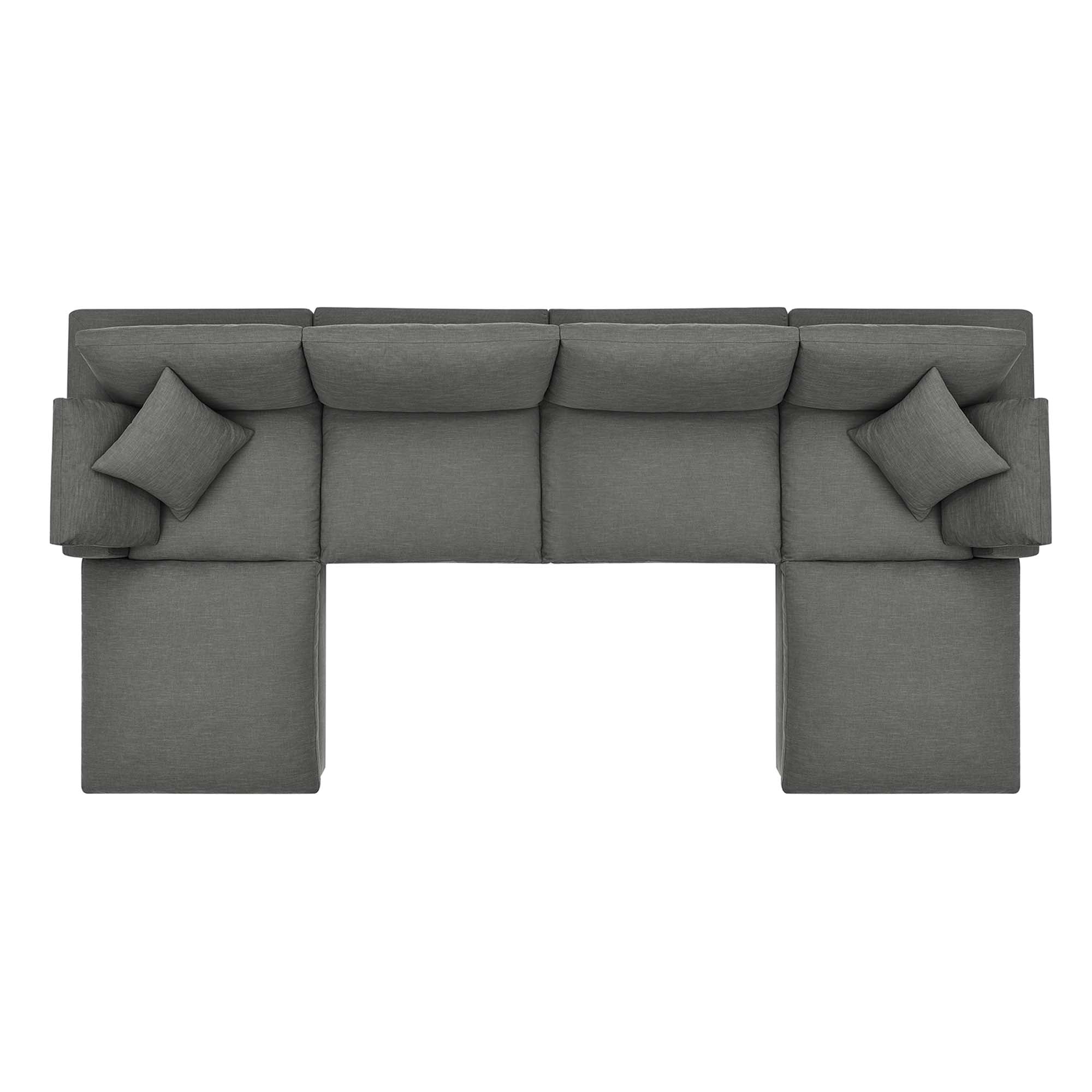 Commix 6-Piece Down Filled Overstuffed Performance Velvet Sectional Sofa by Modway