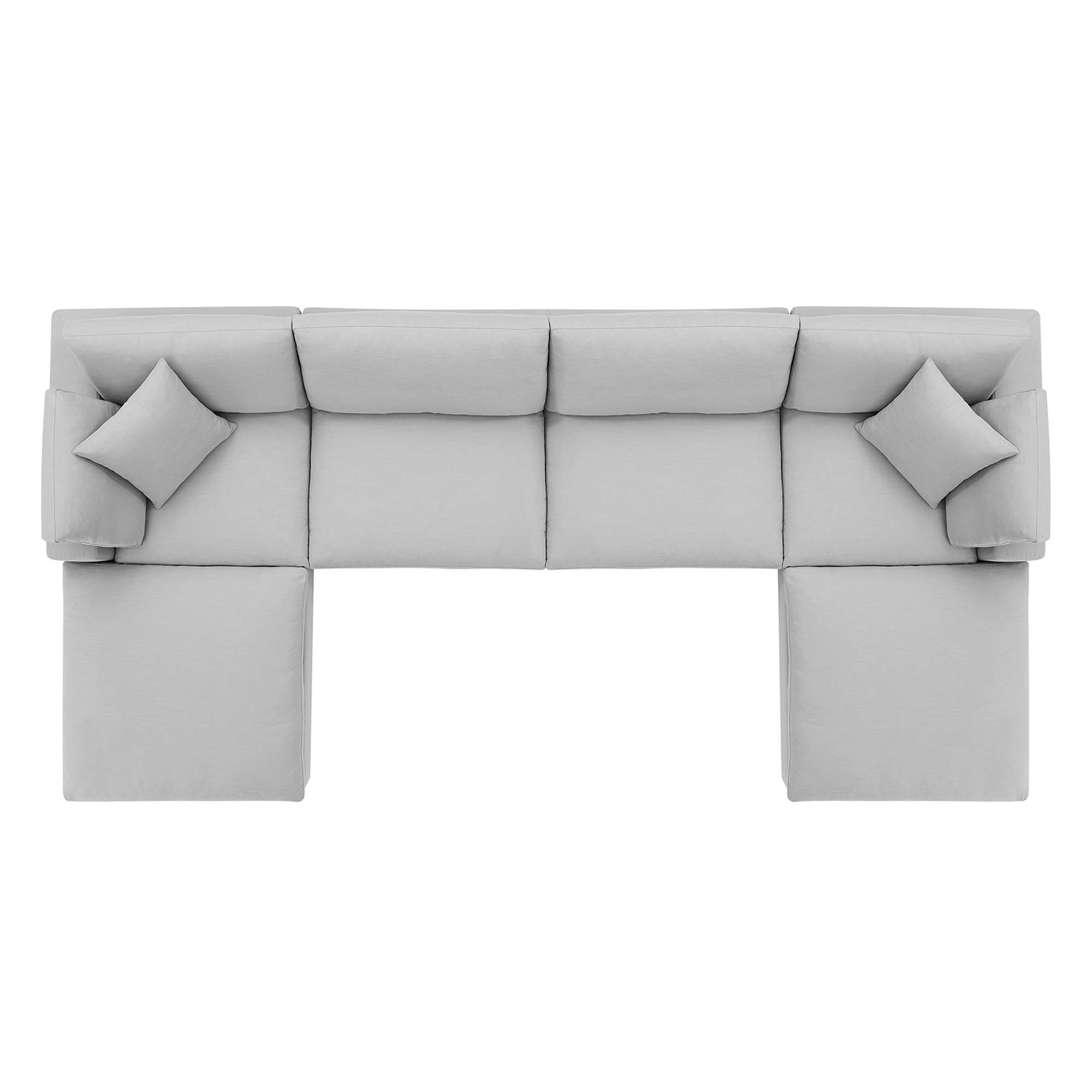 Commix 6-Piece Down Filled Overstuffed Performance Velvet Sectional Sofa by Modway