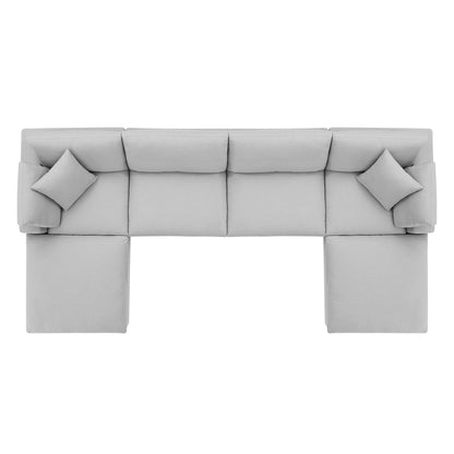 Commix 6-Piece Down Filled Overstuffed Performance Velvet Sectional Sofa by Modway