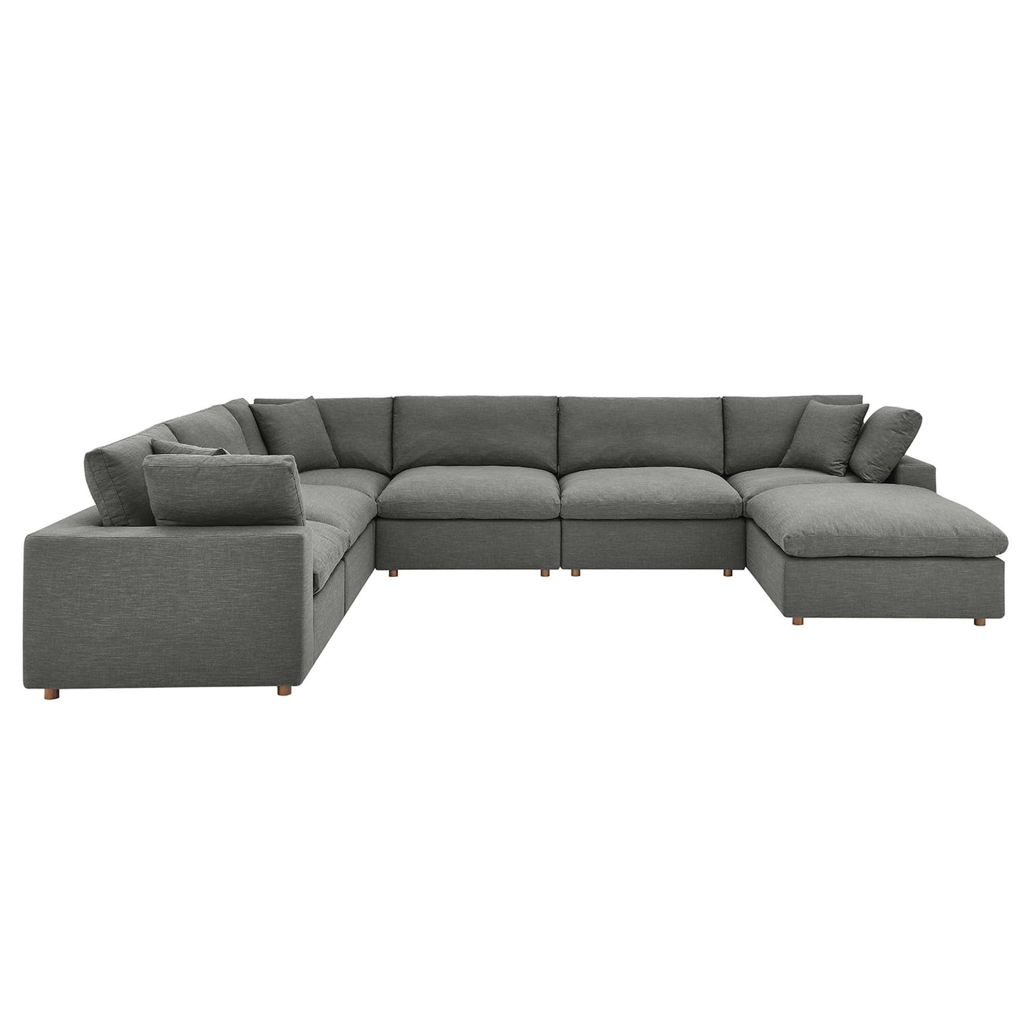 Commix 7-Piece Down Filled Overstuffed Performance Velvet Sectional Sofa by Modway