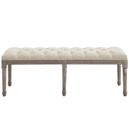 Province French Vintage Upholstered Fabric Bench By HouseBean