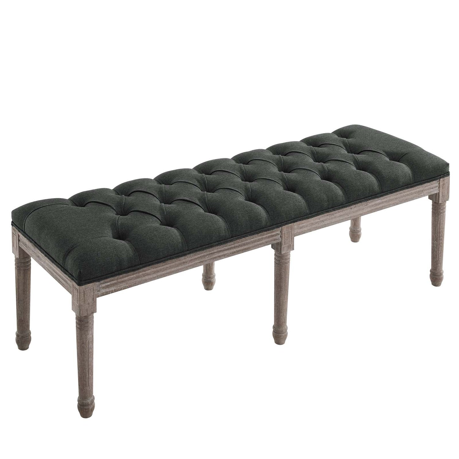 Province French Vintage Upholstered Fabric Bench By HouseBean