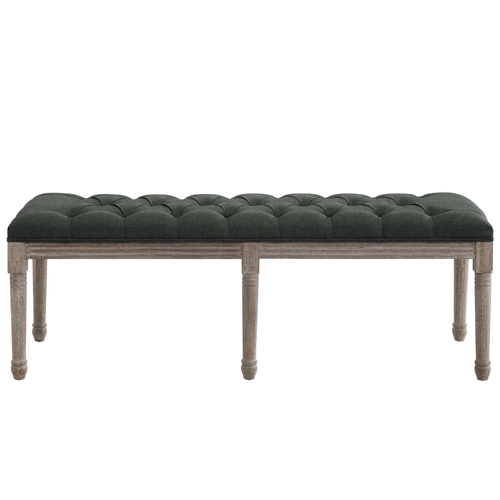 Province French Vintage Upholstered Fabric Bench By HouseBean