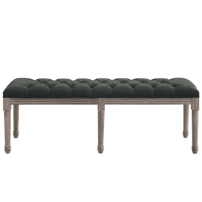 Province French Vintage Upholstered Fabric Bench By HouseBean