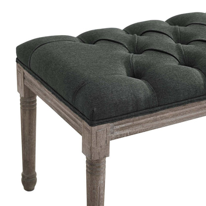 Province French Vintage Upholstered Fabric Bench By HouseBean