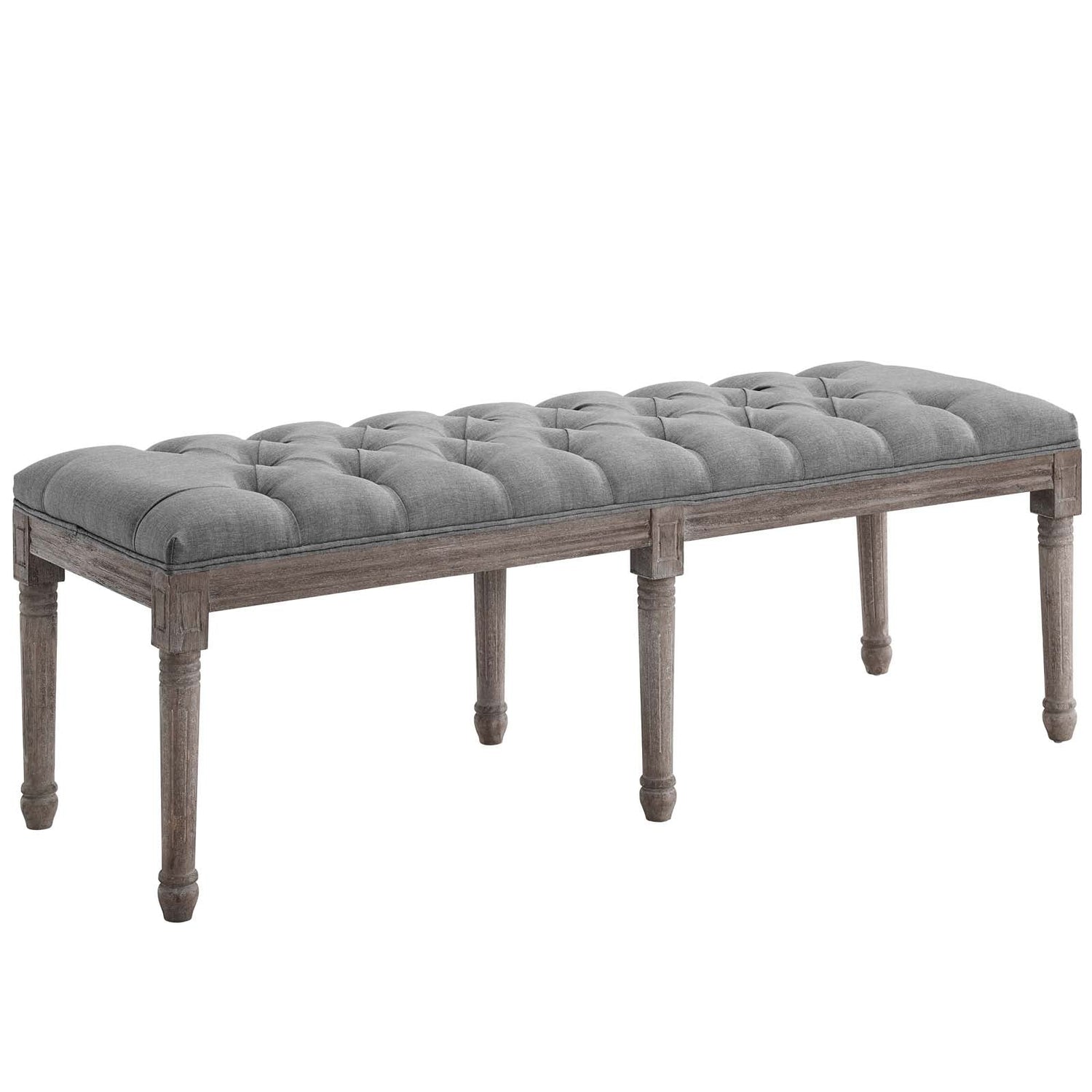 Province French Vintage Upholstered Fabric Bench By HouseBean