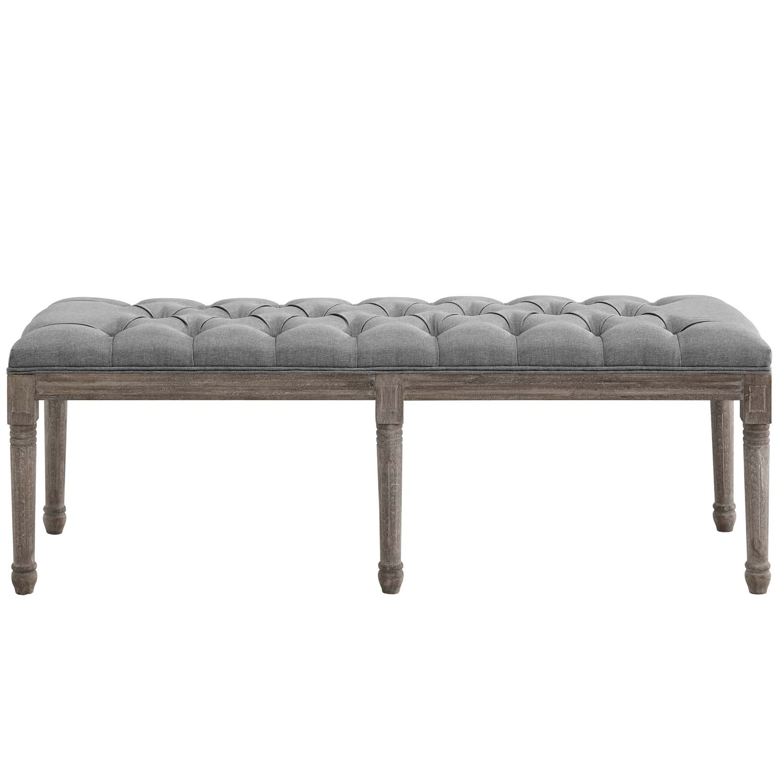 Province French Vintage Upholstered Fabric Bench By HouseBean