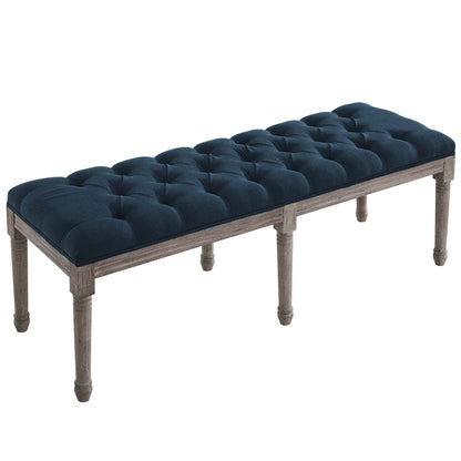 Province French Vintage Upholstered Fabric Bench By HouseBean